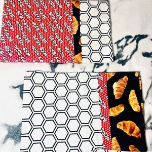 BETTY BOOP & CROISSANT with Geometric Octagon Shape Set of 2 Large Pillow Cases